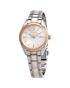 Women's Stainless Steel White Mother of Pearl Dial Watch