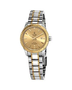 Women's Style Stainless Steel with Yellow Gold Links Champagne Dial Watch