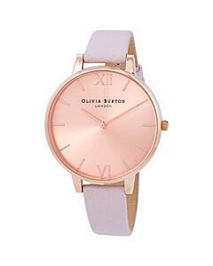 Women's Sunray Leather Rose Gold-Tone Dial