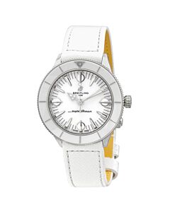 Women's Superocean Heritage (Calfskin) Leather White Dial Watch