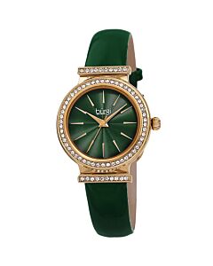 Women's Genuine Patent Leather Green Dial