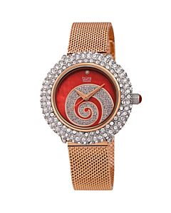 Women's Swirl Stainless Steel Mesh Red (Glitter Swirl) Dial Watch