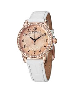 Women's Symphony Leather Rose Gold-tone Dial Watch