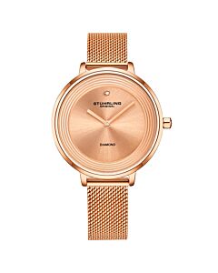 Women's Symphony Stainless Steel Rose Gold-tone Dial Watch