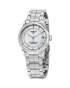 Women's T-Classic Luxury Stainless Steel White Mother of Pearl Diamond-set Dial