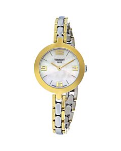 Women's T-Flamingo Stainless Steel White Mother of Pearl Dial Watch