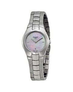 Women's T-Round Stainless Steel Pink Mother of Pearl Dial