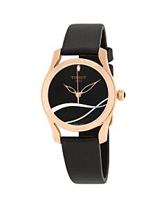 Women's T-Wave Leather Black Dial