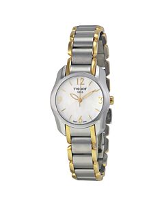 Women's T-Wave Two-tone (Silver and Gold PVD) Stainless Steel Mother of Pearl Dial