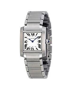 Women's Tank Francaise Stainless Steel Silver Grained Dial Watch