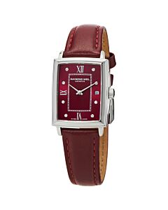 Women's Toccata Leather Ruby Dial Watch