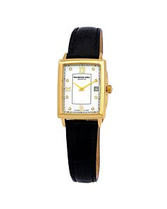 Women's Toccata Leather White Mother of Pearl Dial Watch