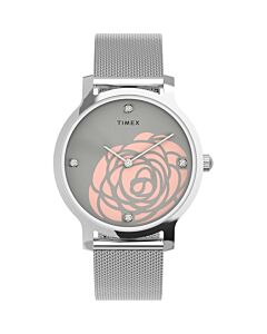 Women's Transcend Stainless Steel Mesh Grey Dial Watch