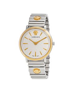 Women's V-Circle Logomania Stainless Steel White Dial Watch