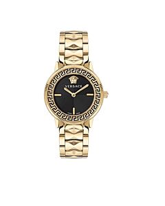 Women's V-Tribute Stainless Steel Black Guilloche Dial Watch