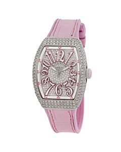 Women's Vanguard Leather and Rubber Diamond Dial Watch