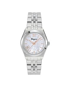 Women's Vega New Stainless Steel White Mother of Pearl Dial Watch