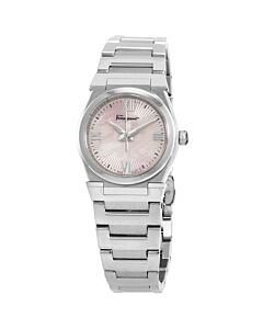 Women's Vega Stainless Steel Pink Mother of Pearl Dial Watch