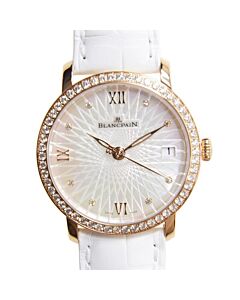 Women's Villeret Alligator Leather White Mother Of Pearl Dial Watch