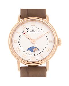 Women's Villeret Leather White Dial Watch