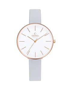 Women's Viol Leather White Dial Watch
