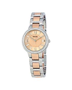 Women's Virginia Two-tone (Silver and Rose Gold-tone) Stainless Ste Rose Dial