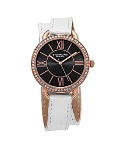 Women's Vogue Leather Black Dial Watch