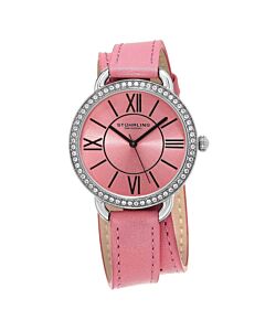 Women's Vogue Leather Pink Dial Watch