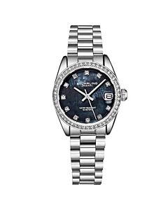 Women's Vogue Stainless Steel Black Dial Watch
