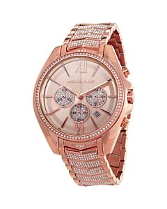 Women's Whitney Chronograph Stainless Steel set with Crystals Rose Dial Watch