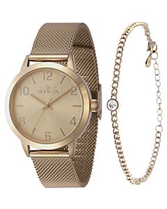 Women's Wildflower Stainless Steel Mesh Gold-tone Dial Watch