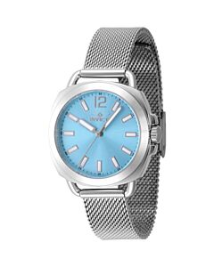 Women's Wildflower Stainless Steel Mesh Light Blue Dial Watch