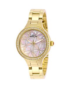 Women's Wildflower Stainless Steel Mother of Pearl Dial Watch