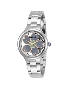 Women's Wildflower Stainless Steel Silver and Platinum and Iridescent Dial Watch
