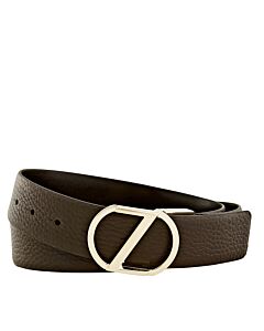 Zegna Men's Reversible Calfskin Leather Belt - Brown
