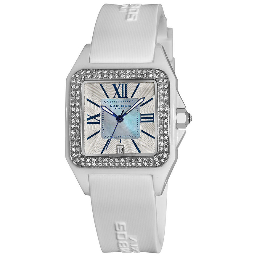 Women's Silicone Mother of Pearl Dial Watch