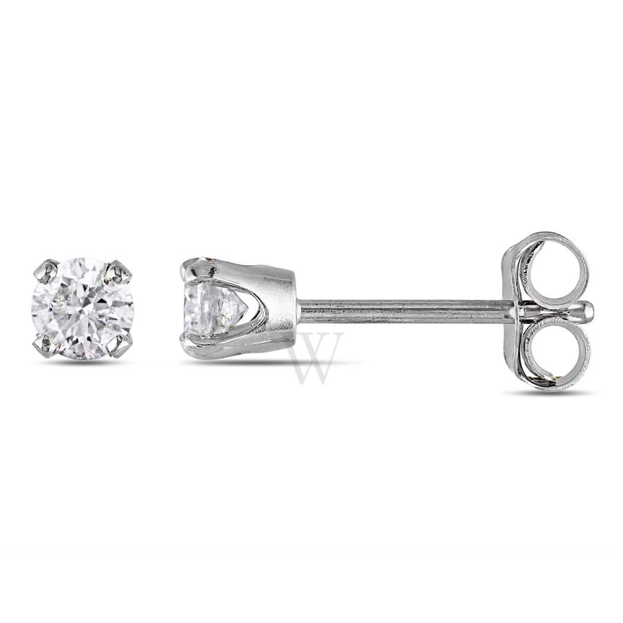1/4 CT TW Diamond Stud Earrings In 10K White Gold