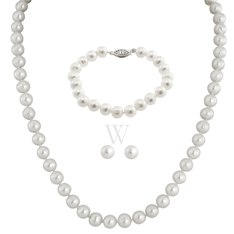White Freshwater Pearl Boxed Jewelry Set SET-C