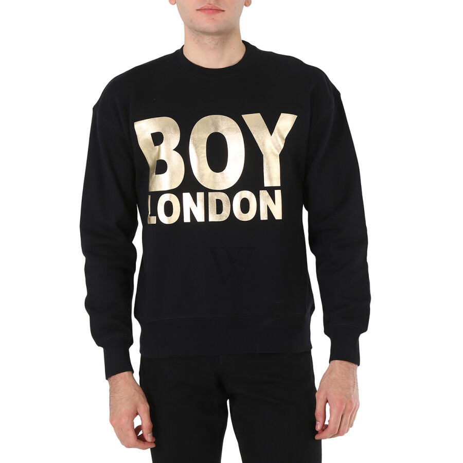 Men's Black  Logo Long-sleeve Sweatshirt, Brand Size X-Small