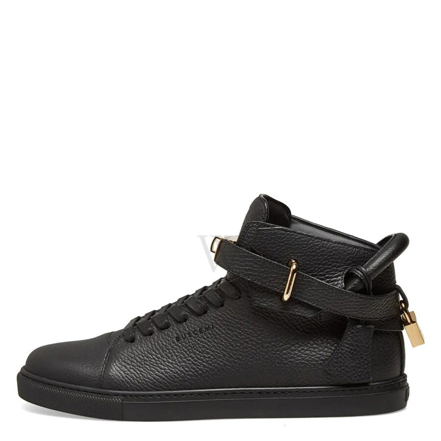 Men's Black High-top 100 MM Leather Sneakers