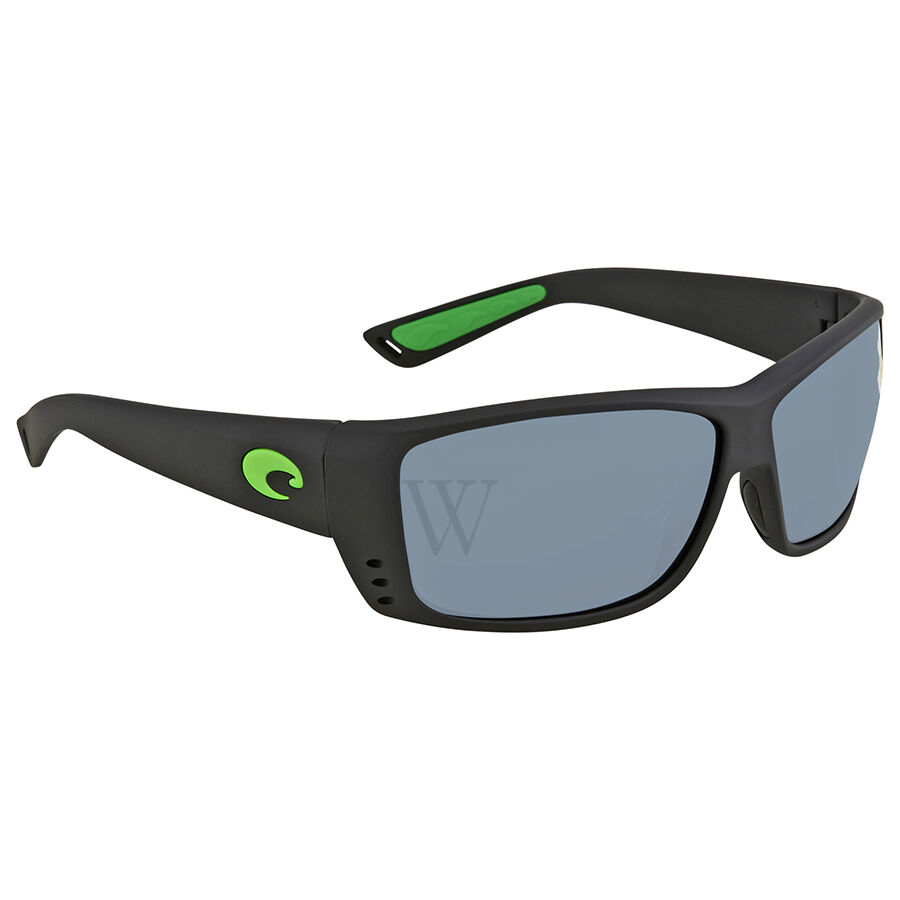 Cat Cay 61.4 mm Matte Black Green Logo Sunglasses
