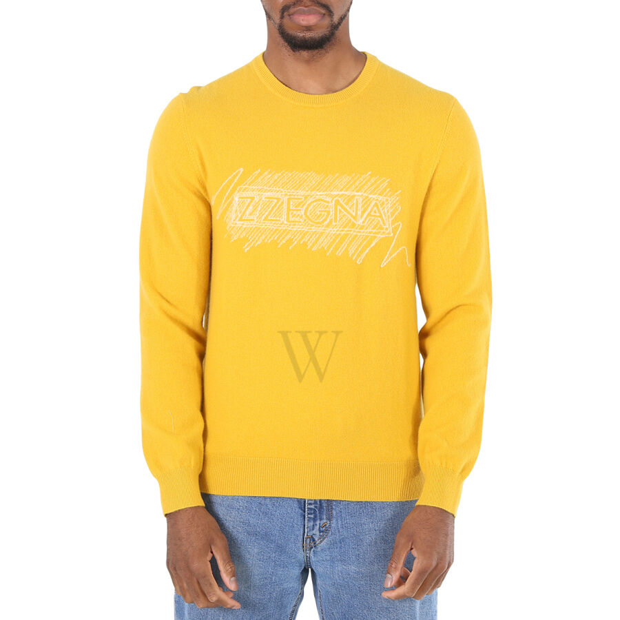 Men's Sweaters Yellow Logo Cn Swt