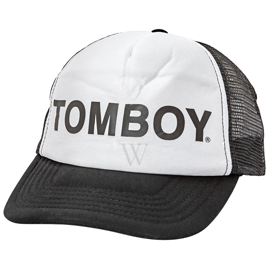 Unisex Hats White, Black Trucker Cap With Tomboy Print