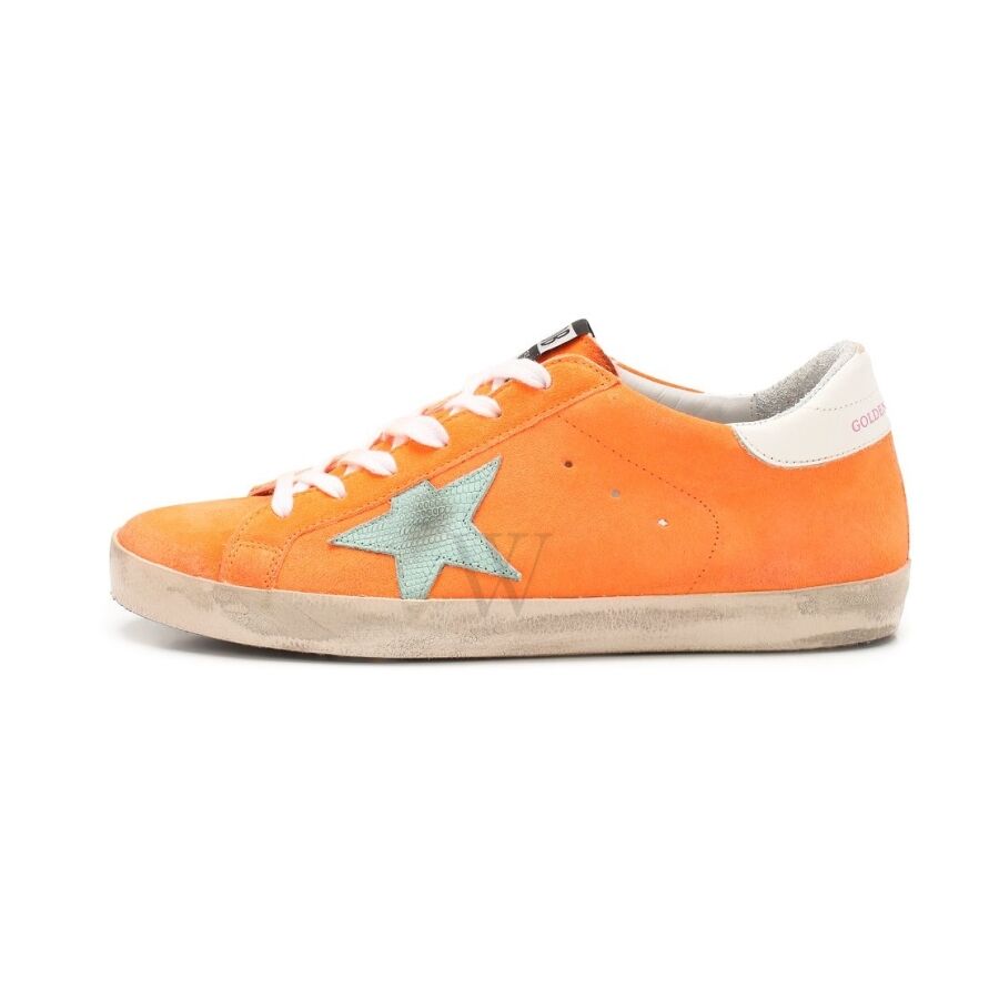 Ladies Superstar Orange Suede Sneakers