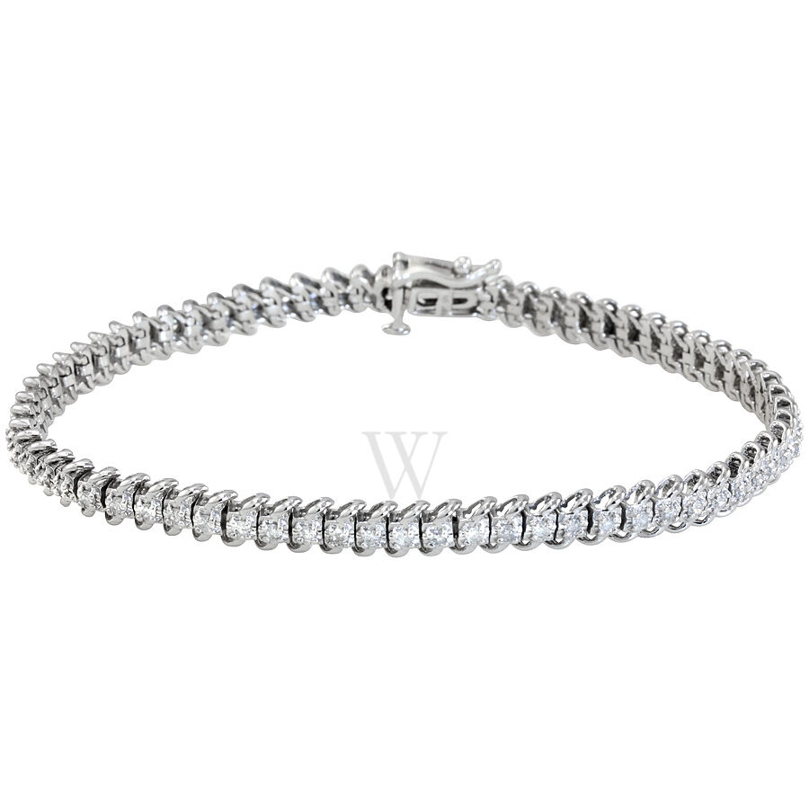 1.00 Cttw White Diamonds Tennis Bracelet in 10K Gold (H-I, I1-I2) BS0064_W
