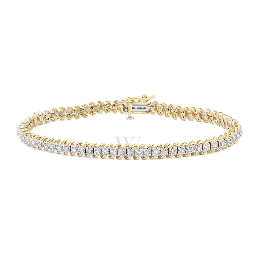 1.00 Cttw White Diamonds Tennis Bracelet in 10K Gold (H-I, I1-I2) BS0064_Y