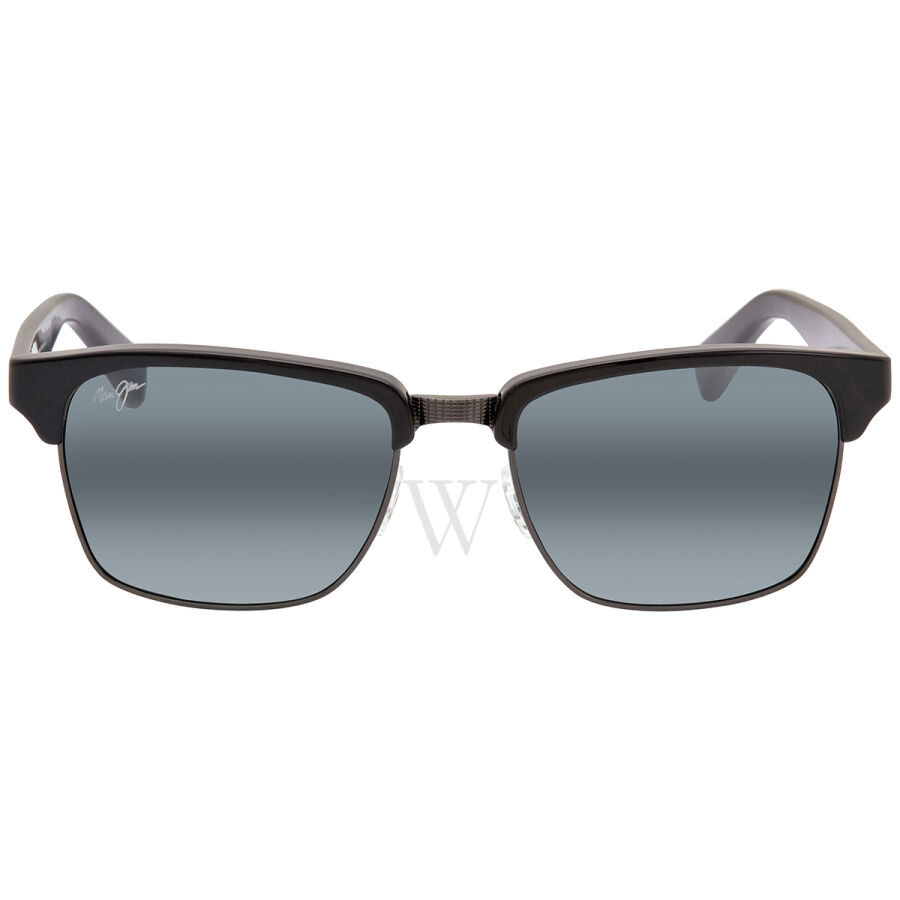 Kawika 54 mm Gloss Black with Antique Pewter Sunglasses
