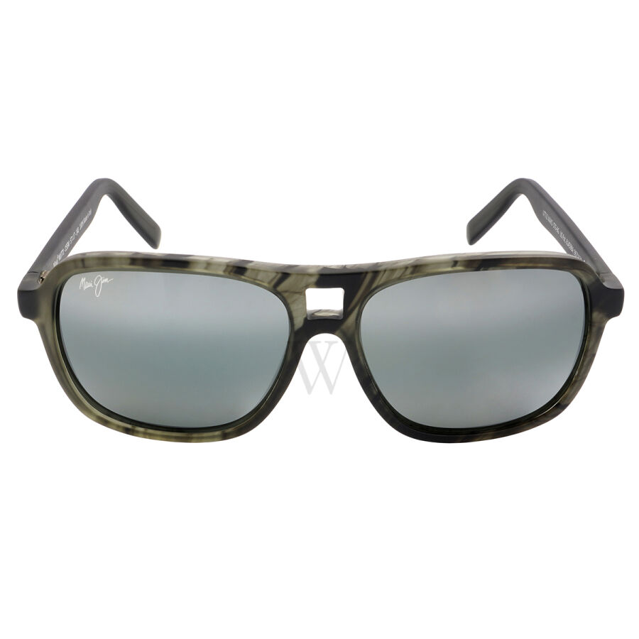 Little Maks 57 mm Matte Green Smoke Sunglasses