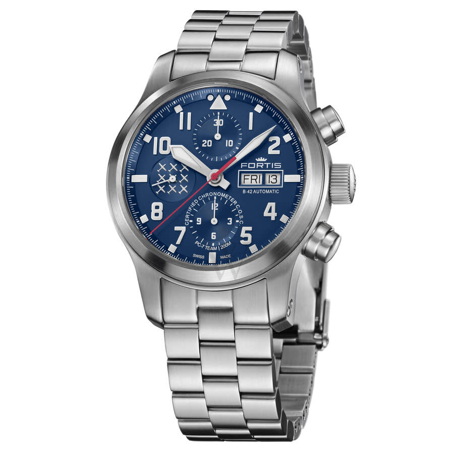 Men's Aeromaster Chronograph Stainless Steel Blue Dial Watch