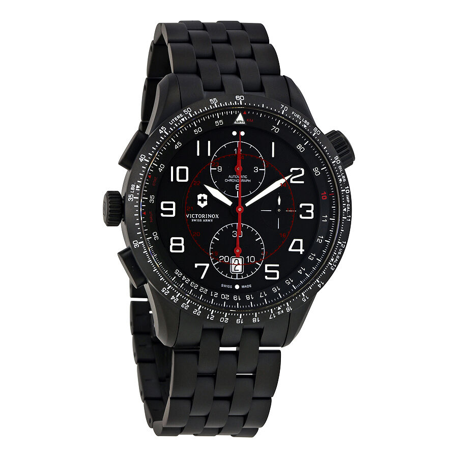 Men's Airboss Mach 9 Chronograph Stainless Steel Black Dial Watch